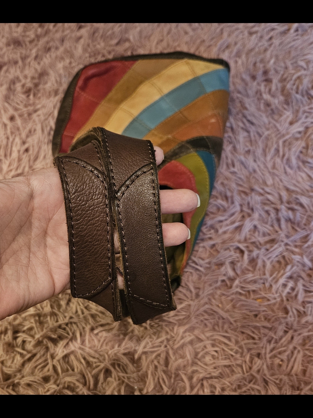 Lucky Brand☆Leather Patchwork Shoulder Bag - Vintage - Picture 7 of 13